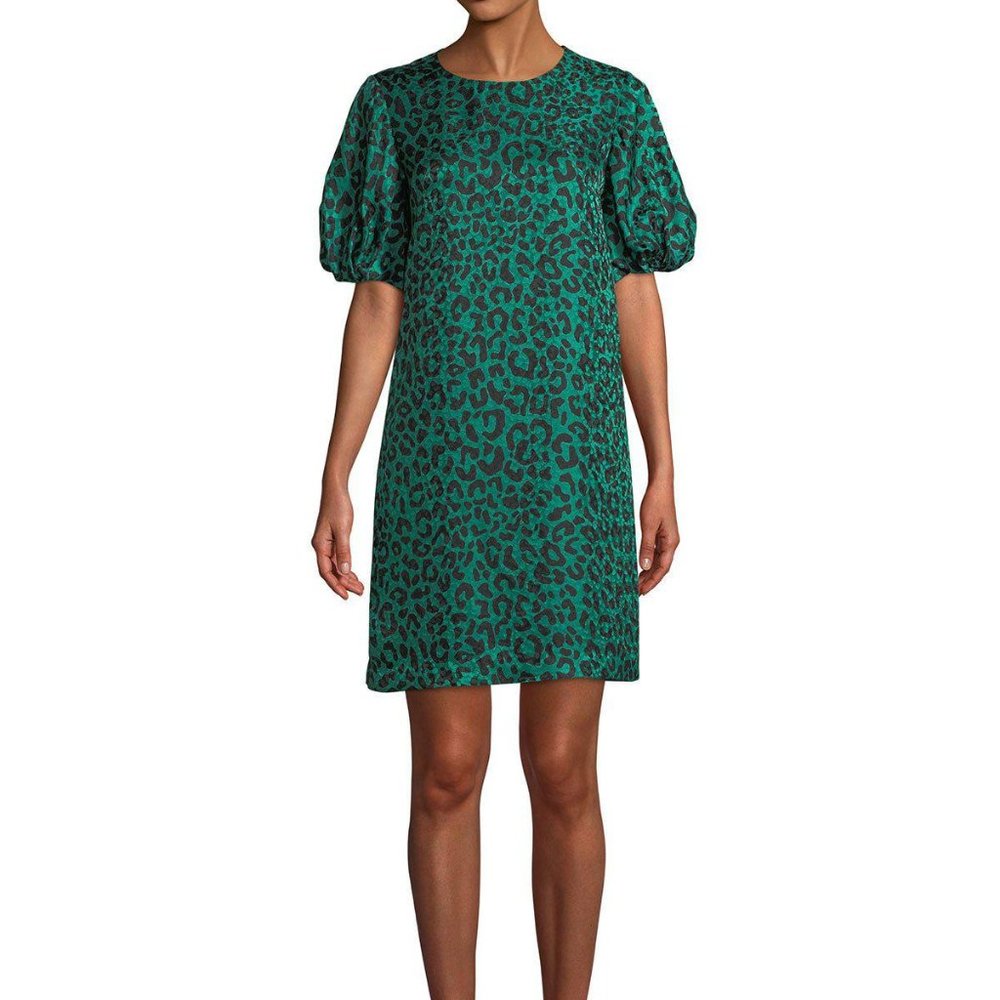 Milly Melinda Green Leopard Print Dress Size 2